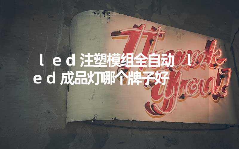 led注塑模组全自动 led成品灯哪个牌子好